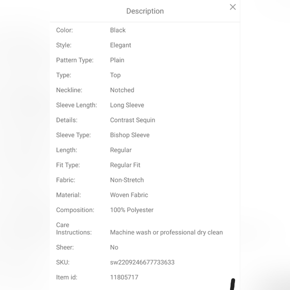 SHEIN Sequin Insert Notched Neckline Blouse - Picture 6 of 6